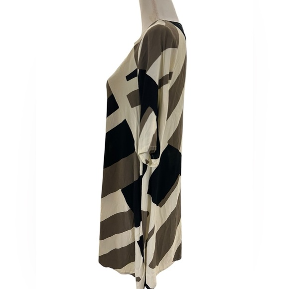 Anthropologie Bel Kazan black & tan color block shift mini Dress Size Medium - Picture 4 of 8